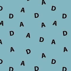 Sweet DAD minimal father text design abstract typography print with expressions from the heart blue