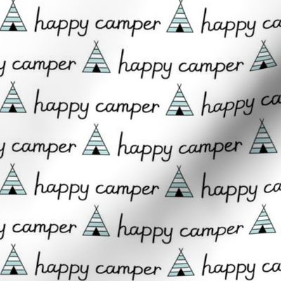 happy-camper with teepees and black lettering