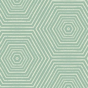 Concentric Hexagons M+M Eucalyptus by Friztin