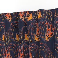 ★ HOT ROD FLAMES ★ Red, Orange, Yellow, Navy - Large Scale / Collection : On fire -Burning Prints