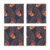 ★ HOT ROD FLAMES ★ Red, Orange, Yellow, Navy - Large Scale / Collection : On fire -Burning Prints