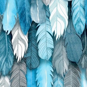 Owl Feathers Blue