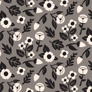 Modern Floral Liberty Print - Taupe