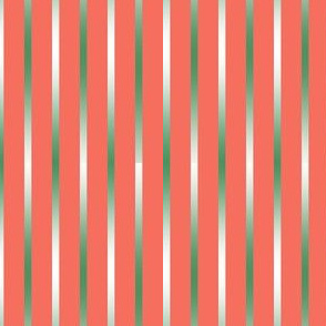 BYF1 - Medium - Cool Green Gradient Pinstripes on Coral