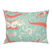 19-05B Nautical Ocean Wave Mint Coral