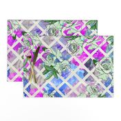 Blue Flower Show Trellis with Camellias