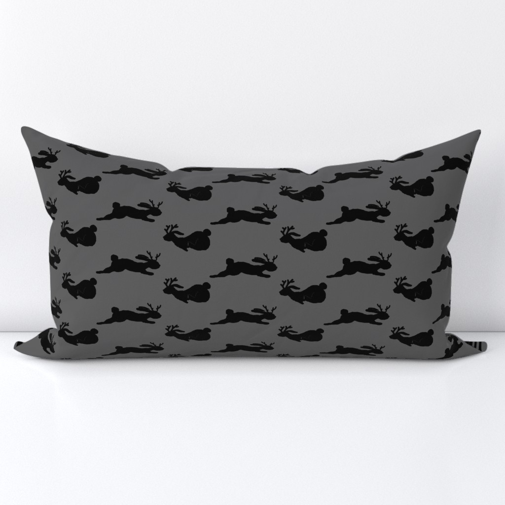 Jackalopes {Black on Grey}