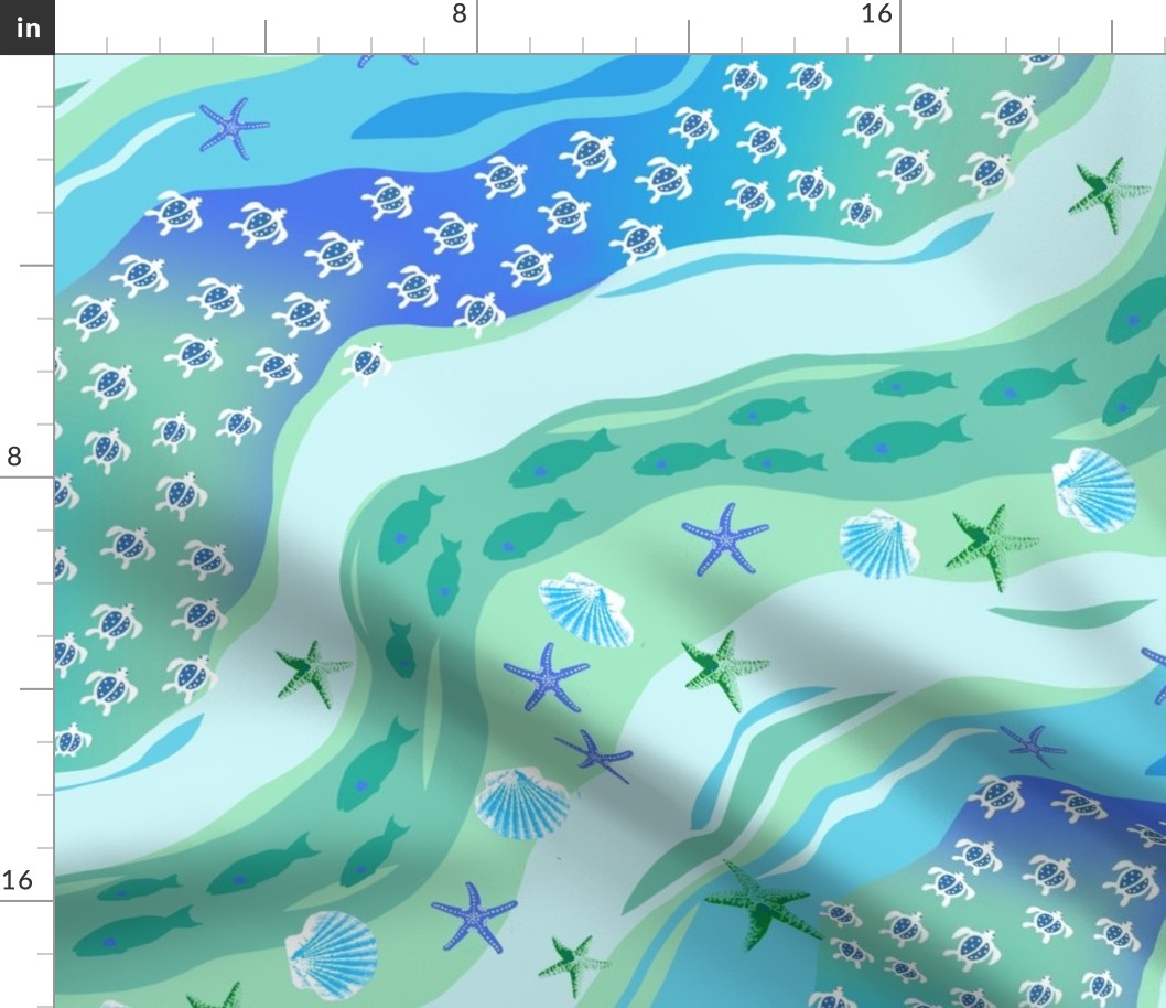 Ocean Currents-blue/green