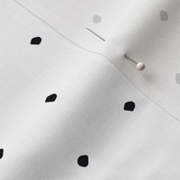 Black on plain White Organic Polka Dots Spots