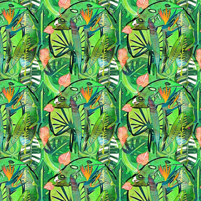 Boho Tropical bird of paradise medium  scale