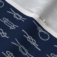 marine knots white and grey on navy blue