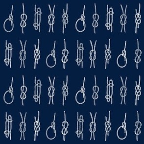 marine knots white and grey on navy blue