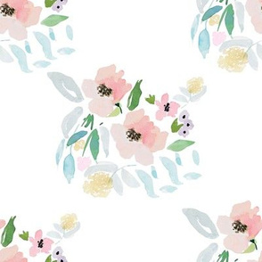 8" Blush and Sky Blue Florals 