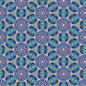 african flower blue - large print