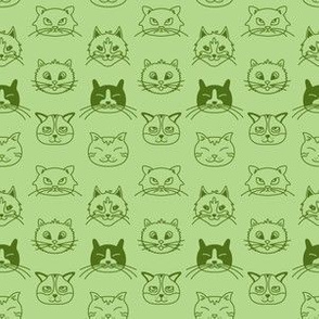 Green Cat Faces