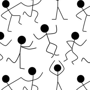 Stick People in Black and White