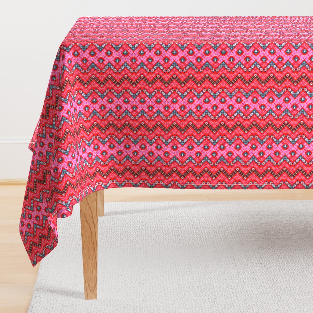 Red Random Zigzag Pattern