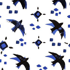 Blue swallows