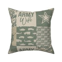 Army Wife - Patchwork fabric - Soldier Military - OG light digital camo  - LAD19