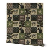 Army Wife - Patchwork fabric (always under the same sky) - Soldier Military - OG  camo  - LAD19