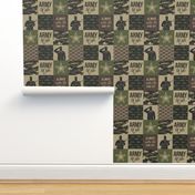 Army Wife - Patchwork fabric (always under the same sky) - Soldier Military - OG  camo  - LAD19