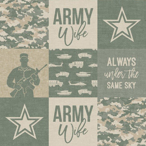 Army Wife - Patchwork fabric (always under the same sky) - Soldier Military - OG light digital camo  - LAD19