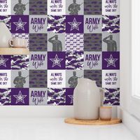 Army Wife - Patchwork fabric (always under the same sky) - Soldier Military - Purple and camo - LAD19