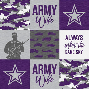 Army Wife - Patchwork fabric (always under the same sky) - Soldier Military - Purple and camo - LAD19