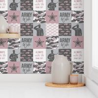 Army Wife - Patchwork fabric (always under the same sky) - Soldier Military - mauve and camo - LAD19