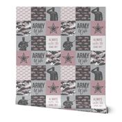 Army Wife - Patchwork fabric (always under the same sky) - Soldier Military - mauve and camo - LAD19