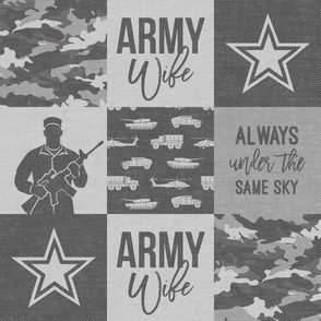 Army Wife - Patchwork fabric (always under the same sky) - Soldier Military - grey and camo - LAD19