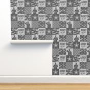 Army Wife - Patchwork fabric  - Soldier Military - grey and camo - LAD19