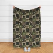 Army Wife - Patchwork fabric - Soldier Military - OG  camo  - LAD19