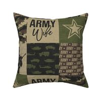 Army Wife - Patchwork fabric - Soldier Military - OG  camo  - LAD19