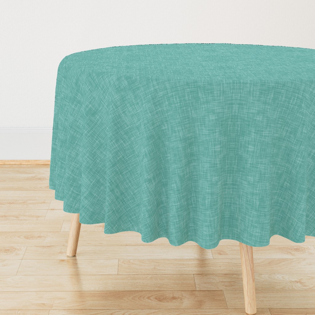 linen look texture - bright aqua green Seafoam - classic plain solid