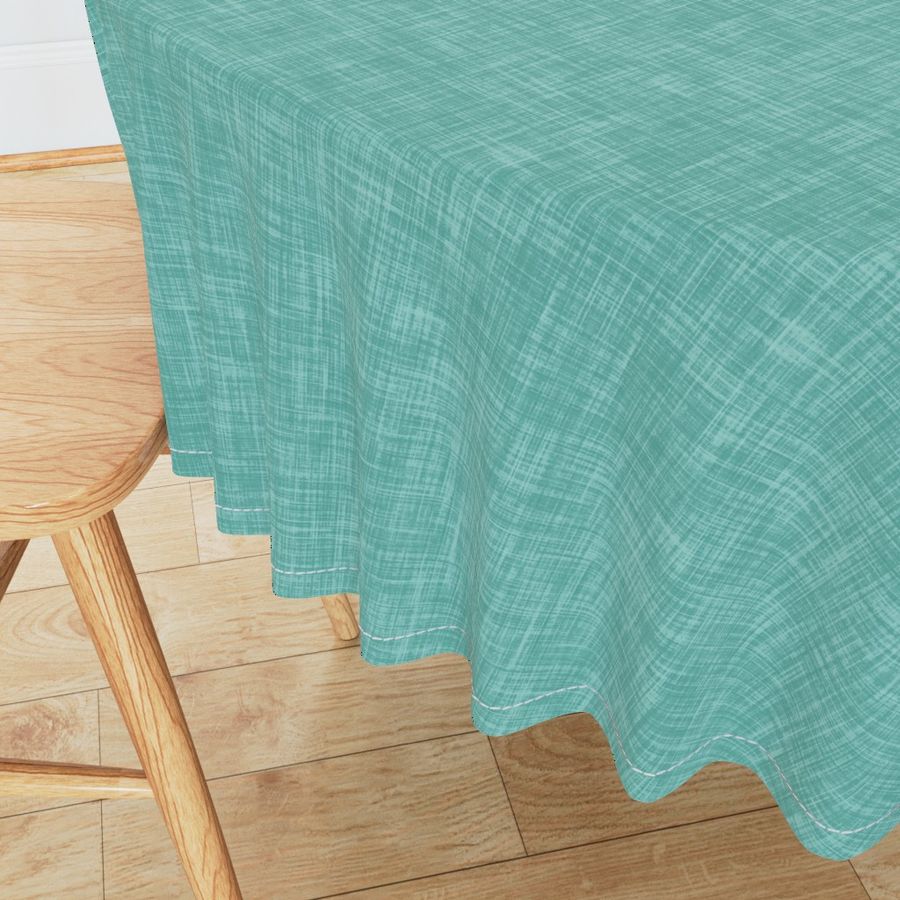 linen look texture - bright aqua green Seafoam - classic plain solid