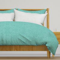 linen look texture - bright aqua green Seafoam - classic plain solid