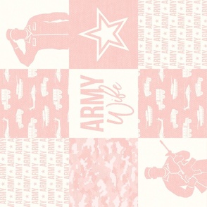 Army Wife - Patchwork fabric  - Soldier Military - light pink (90)- LAD19