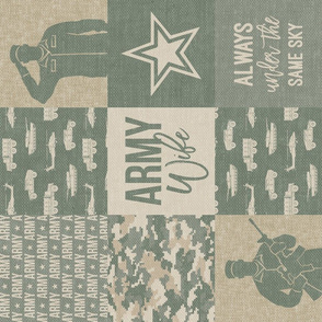 Army Wife - Patchwork fabric (always under the same sky) - Soldier Military - OG light digital camo (90) - LAD19