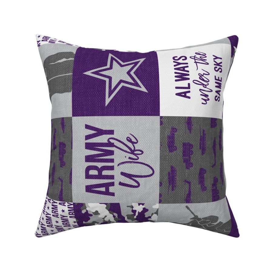 Army Wife - Patchwork fabric (always under the same sky) - Soldier Military - Purple and camo - LAD19 (90)