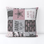 Army Wife - Patchwork fabric (always under the same sky) - Soldier Military - mauve and camo (90) - LAD19