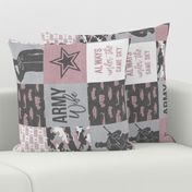 Army Wife - Patchwork fabric (always under the same sky) - Soldier Military - mauve and camo (90) - LAD19