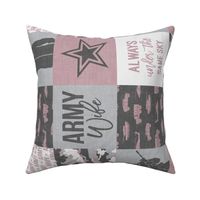 Army Wife - Patchwork fabric (always under the same sky) - Soldier Military - mauve and camo (90) - LAD19