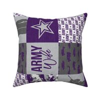 Army Wife - Patchwork fabric  - Soldier Military - Purple and camo - LAD19 (90)