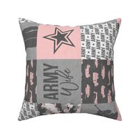 Army Wife - Patchwork fabric  - Soldier Military - pink and grey camo (90) - LAD19