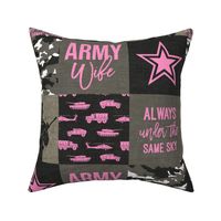 Army Wife - Patchwork fabric (always under the same sky) - Soldier Military - Bright Pink and camo - LAD19