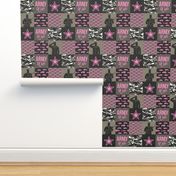 Army Wife - Patchwork fabric - Soldier Military - Bright Pink and camo - LAD19