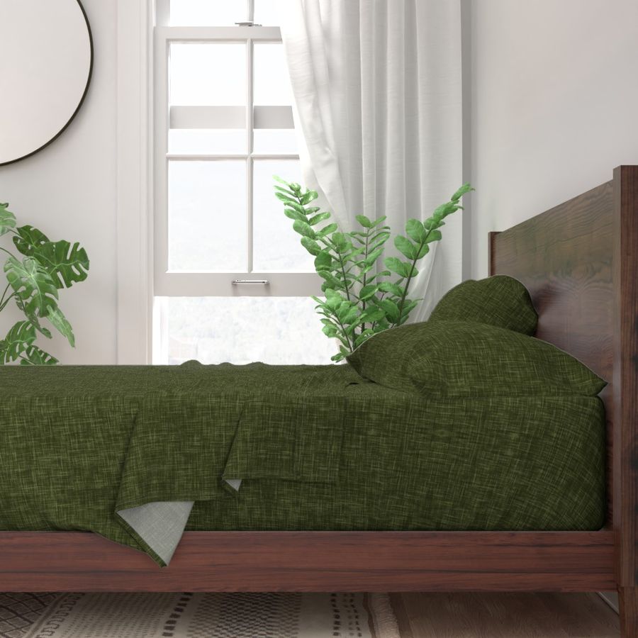 linen look texture - classic green - timeless plain solid nature inspired