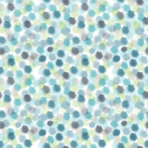 Watercolor Splotches in blues, grens, and white