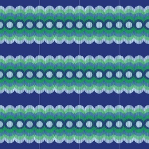 scallop circle blurred green and blue back blue